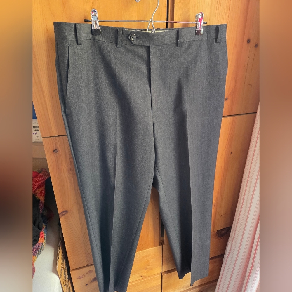 Lauren Ralph Lauren Men's Dark Grey Wool Flannel Dress Pants Size 38